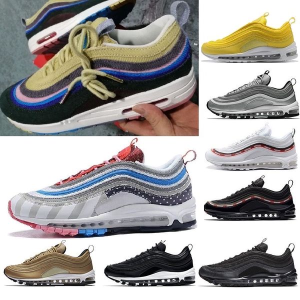 

2020 new 97 arrival with box men women running shoes cushion silver gold sneakers athletic designers sports outdoor 97s shoes size 36-45