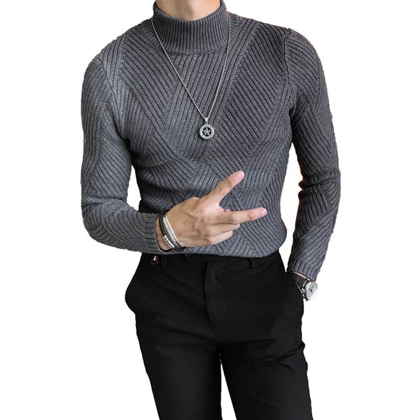 

loldeal mens casual slim fit turtleneck pullover sweaters knitted long sleeve twisted autumn warm knitwear sweaters, White;black