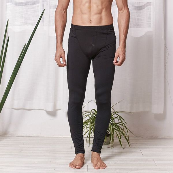 

winter men's thermal underwear long johns pants thick long johns underpants hombre pantalon men clothes bottom solid, Black;white