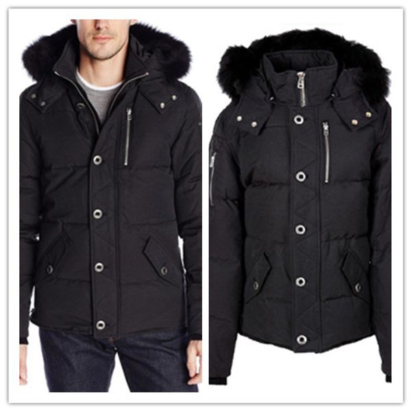 

Sandra tudio men 039 3 4 3q black jacket hooded with real fox fur collar ilver ci or on the arm