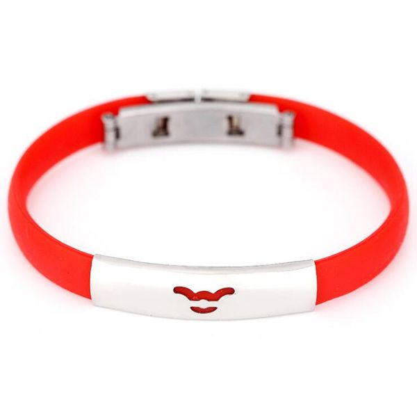 

kids jewelry bangle bracelets candy color silicone stainless steel 12 zodiac signs children bracelet adjustable size, Golden;silver