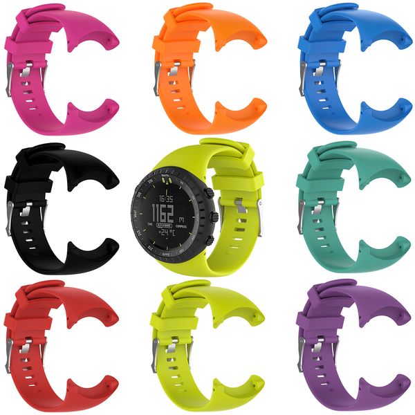 Pulseira de pulseira de pulso de substituição para suunto núcleo tudo preto com chave de fenda conector 70set / lote