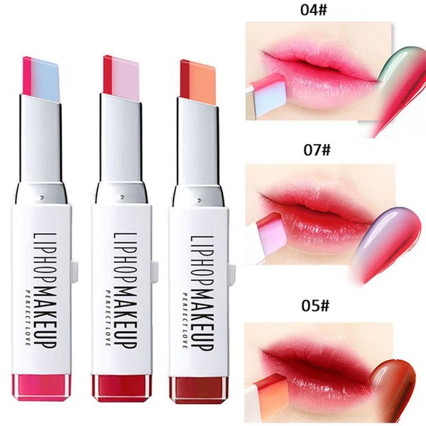 2017 New Fashion Hit Color Lipsticks Brand Cosmetics Waterproof Long Lasting Red Pink Double Color Korea Bite Lips  Kit