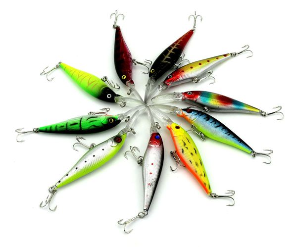 

10pcs 3d minnow deep diver приманка 11см жесткие приманки swimbaits 9gtarget бас, судак, форель и другие виды в пресной или морской воде