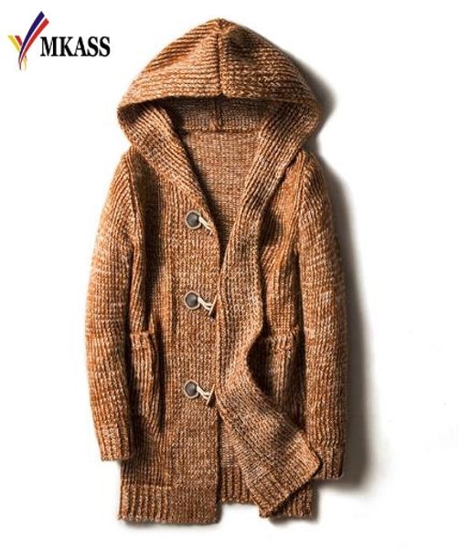 

MKASS новые поступления Осень Зима свободные длинные Мужские кардиганы свитера мод