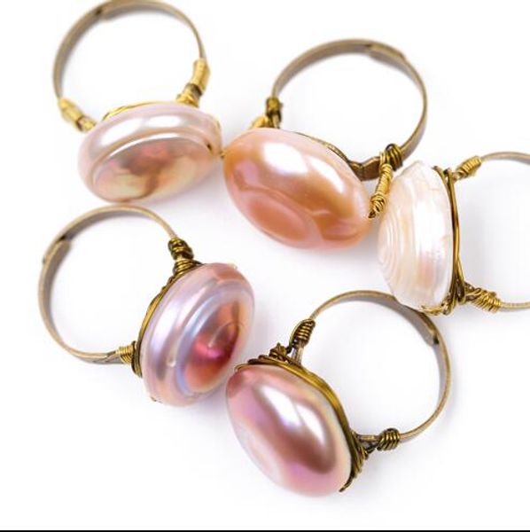 

gorgeous handmade silk edison/baroque pearl ring women gift word jewelry ing, Golden;silver