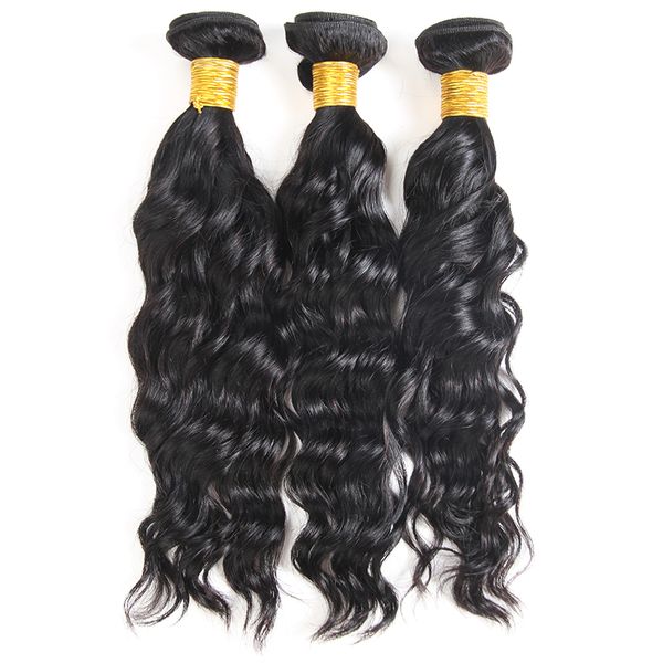 

mink water wave virgin human hair bundles wefts weave brazilian hair bundles unprocessed peruvian malaysian indian human hair extensions, Black;brown