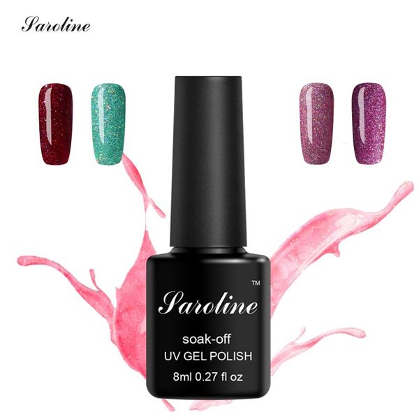 

saroline hybrid nail polishes esmaltes semi permanentes uv led gel paint for nail design neon glitter gel polish primer, Red;pink