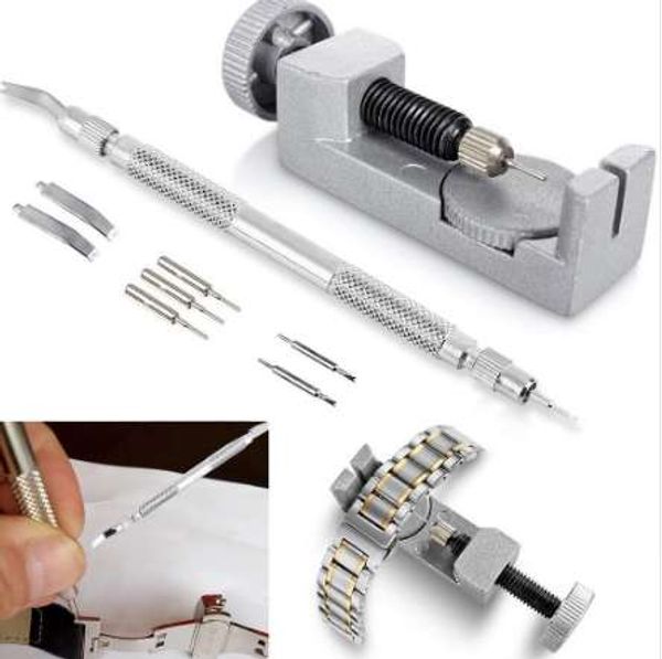 

watch tools metal watch band & bracelet link remover + spring bar repair tool w/ extra pins saat tamir aletleri