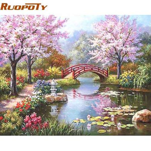 Quadro de Ruopotel DIY pintura por kits de números para colorir pintura em lona pintado à mão pintura a óleo da decoração da casa para 40 * 50cm Fairyland