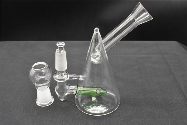 2 pezzi Tubo gorgogliatore in vetro di alta qualità nuovo design tubo dell'acqua galss bong mini bong per piattaforma petrolifera con ciotola femmina da 14 mm produzione dab rig bong