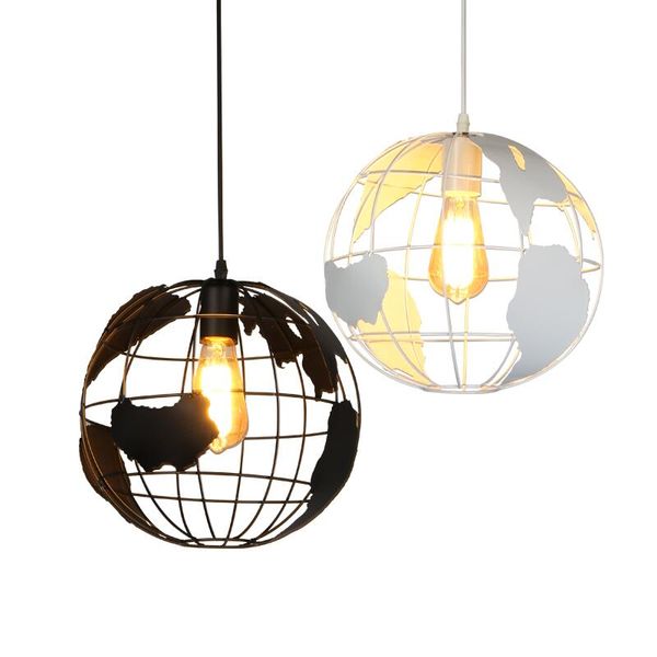 

globe pendant lights black/white lampshade for kitchen bar dining room restaurant coffee shop home decoration hanging lamp