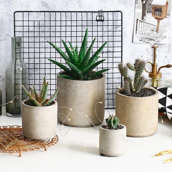 Round And Square Cement Flower Pot Mold Home Decoration Crafts