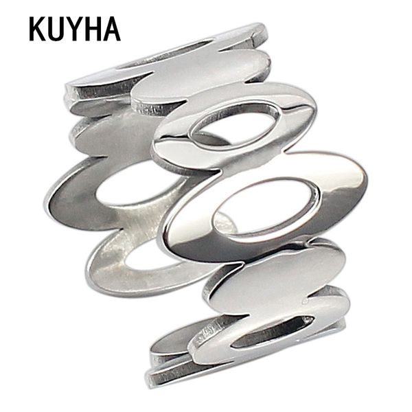 

sier hollow oval ring geometric round wide adjustable cuff ring women men statement pulseira feminina, Golden;silver