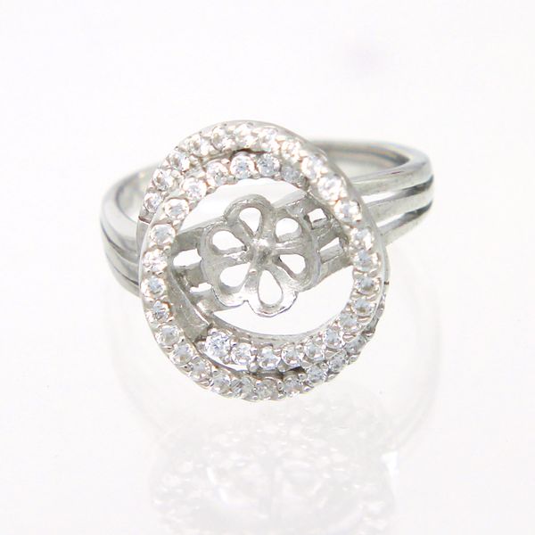Großhandel Mode S925 Silber Süßwasserperlen Ring, Perle in 28 Farben erhältlich (ohne Perle)