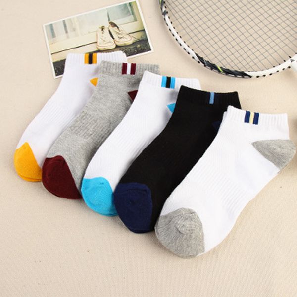 

5 pairs/lot men's cotton ankle sock male breathable mesh casual low cut socks 5 hit color fashion calcetines hombre, Black