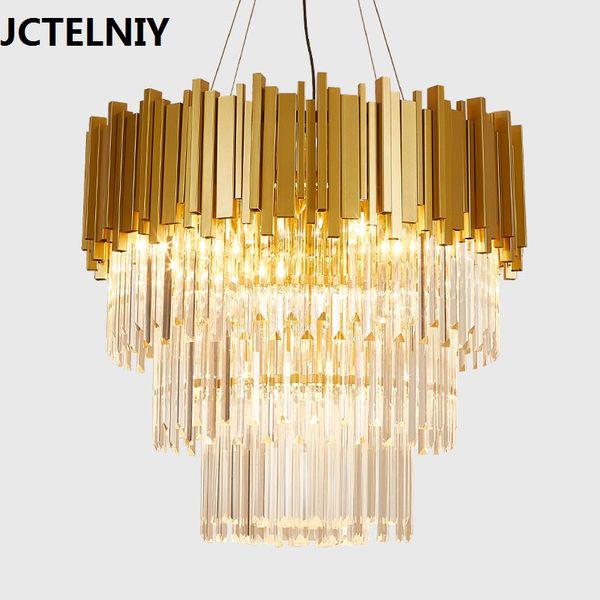 

LED chandelier modern metal luxury hotel villa crystal living room personality fashion crystal chandelier