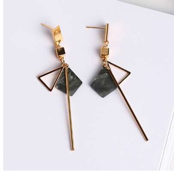 

simple temperament geometry drop earrings hollow triangle alloy strip dangle pendientes earrings for women brincos, Golden