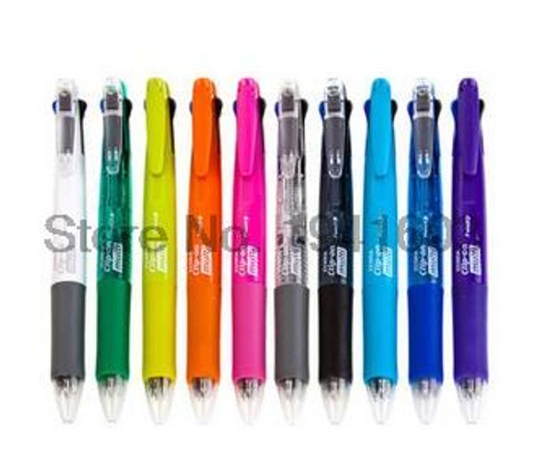 

2 pcs zebra clip-on multi 5 in 1 0.7 mm ballpoint pen contains 0.5 mm mechanical pencil japan b4sa1, Blue;orange