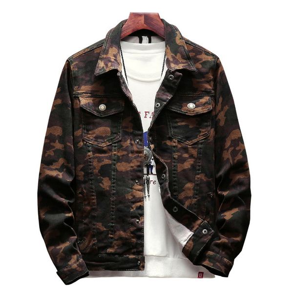 

New Mens Camouflage Denim Jacket Coat Male Outwear Jaqueta Masculino Jeans Jacket and Coats Fashion Design Autumn Clothing