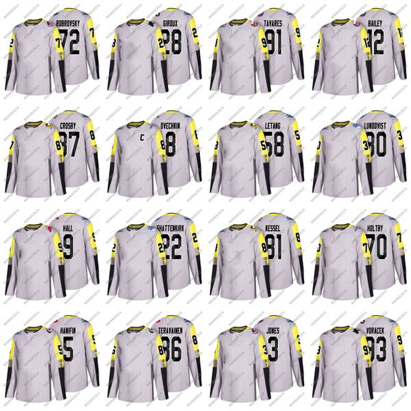 

#8 Alex Ovechki 2018 All-star Metro Division Hockey Jerseys Sidney Crosby Lundqvist Tavares Kessel Bobrovsky Hall Voracek Shattenkirk Holtby