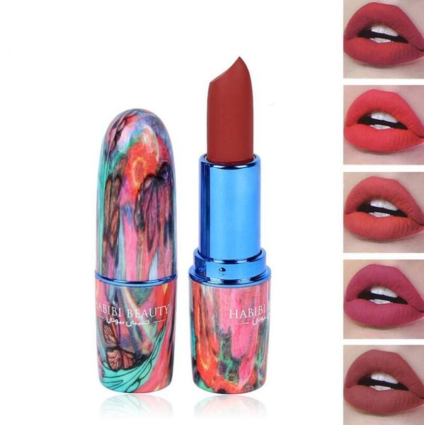 

HABIBI красоты 12 цветов матовая помада красный бархат губы Макияж длительный ВОДОНЕ
