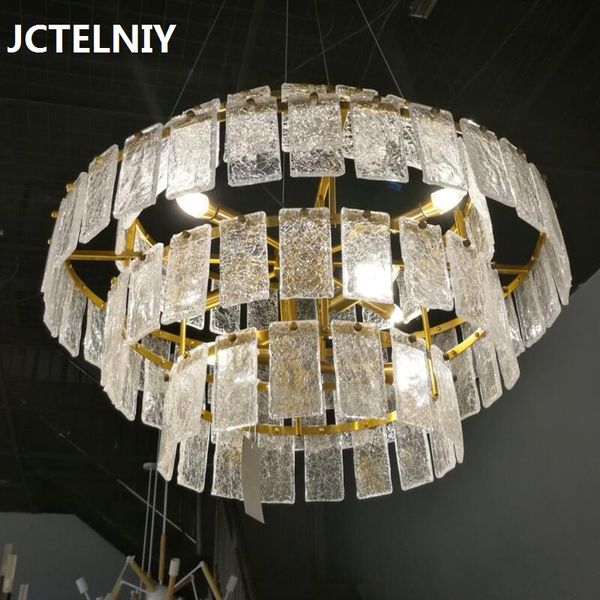 

New modern round crystal chandelier LED high grade cracked crystal chandelier