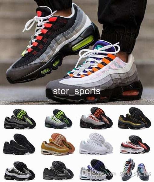 

2018 20th Running Shoes Men women Cushion 95 Sneakers Boots Authentic M 95s Premium Neon Cool Grey Walking Outdoor Sports Shoes Eur 36-46
