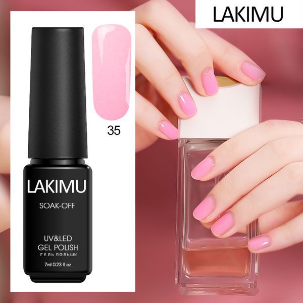 

lakimu pure 7ml primer nail gel polish set permanente uv led gel nail polish soak off long-lasting lacquer art material, Red;pink