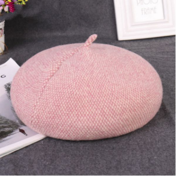 

women wool knitted beret hat solid fashion pumpkin painter hat female newsboy cap women's octagonal cap winter warm bonnet, Blue;gray