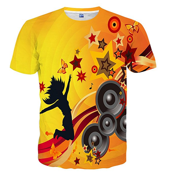 

wholesale-fashion mens/womens summer style philharmonic funny 3d print casual t-shirt xb046, White;black