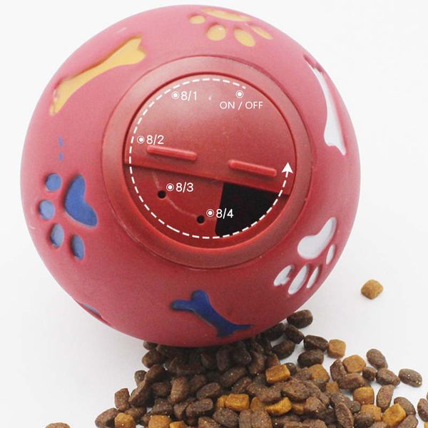

dog toy rubber ball chew dispenser leakage food play ball interactive pet dental teething training toy blue red 11cm/3.3''l