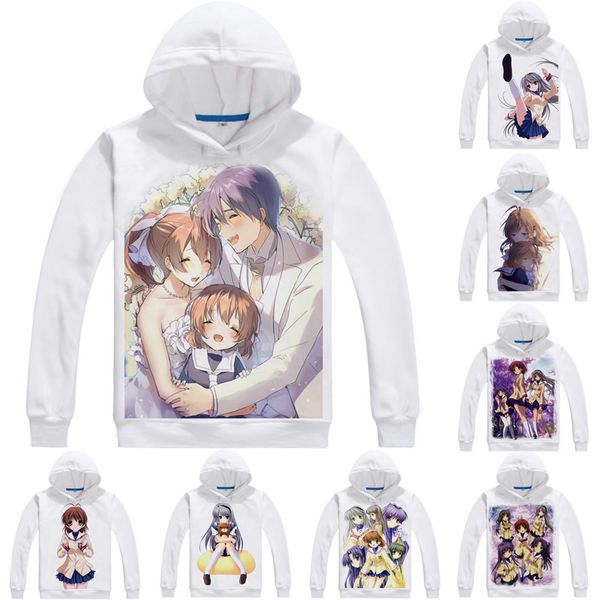 

coolprint clannad after story mens hoodies kuranado nagisa furukawa men sweatshirt streetwear anime hoodie printed long hooded, Black