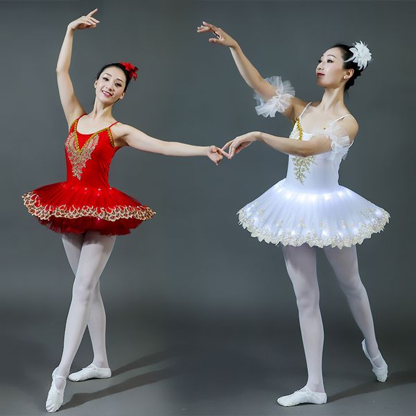 

white red led light ballet tutu adults kids girls child women professional ballet tutu adults kids girls child ballerina party, Black;red