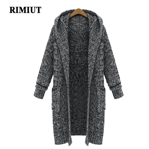 

rimiut -5xl fashion women long big size winter autumn cardigans hooded sweater warm fat mm plus size knitted sweater pull femme, White;black