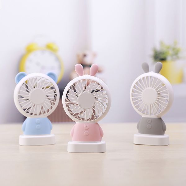 

new arrival mini usb fan linglong rabbit and damo bear handheld fan led lighting thin mini usb fan
