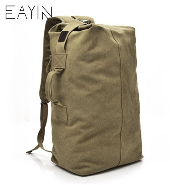 

eayin mountaineering backpack male large capacity backpack man travel bag luggage for boys canvas bucket shoulder bags