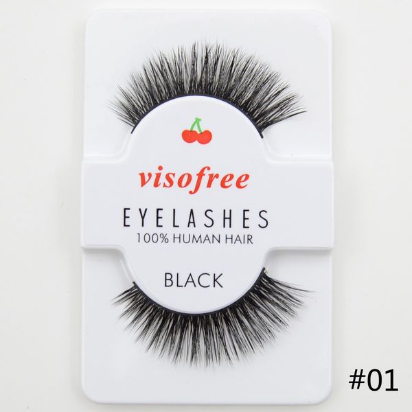 24 pares / lote Visofree Eyelashes Extensão Dramática Soft Human Hair Falso Eyelashes Maquiagem Ferramentas de Beleza Ferramentas Eyelash Extensão # 29