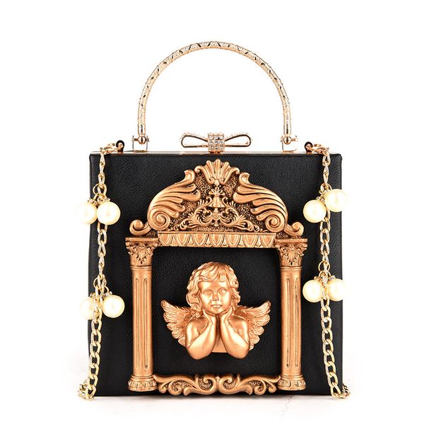 

female crossbody clutches bags luxury handbags women handbags designer angel relief 3d evening baroque pattern women bags 30