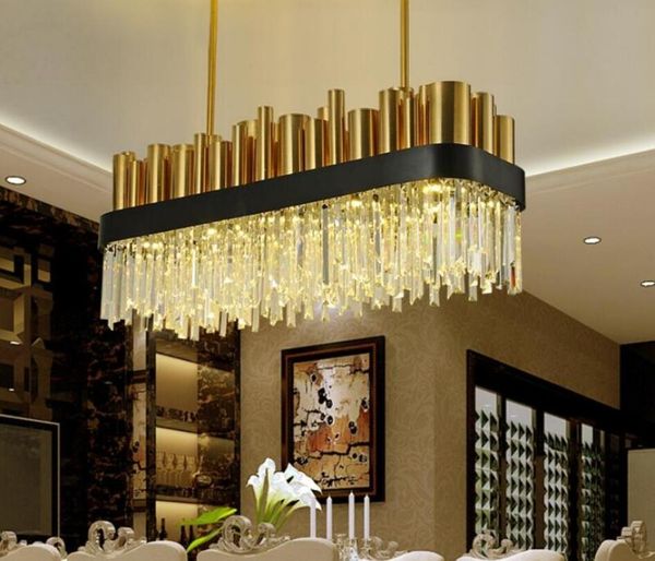 

dining room crystal lamp square personalized brief modern crystal pendant bronze light
