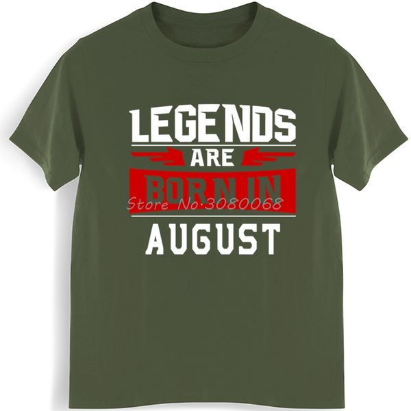 

summer men cotton t-shirt legends are born in august t shirt fashion male hip hop shirt casual tees harajuku streetwear, White;black