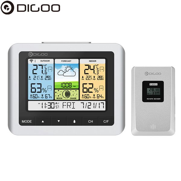 

digoo -th8888 pro wireless sensor weather station hygrometer home usb outdoor forecast sensor clock