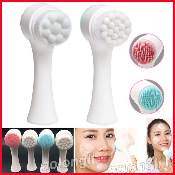 NEU Gesichtsreinigungspinsel Gesichtspflege Waschbürste Massager Porenreiniger Tiefenreinigung Entfernen Reinigung Beauty wash gesicht Zweiseitige Silikon