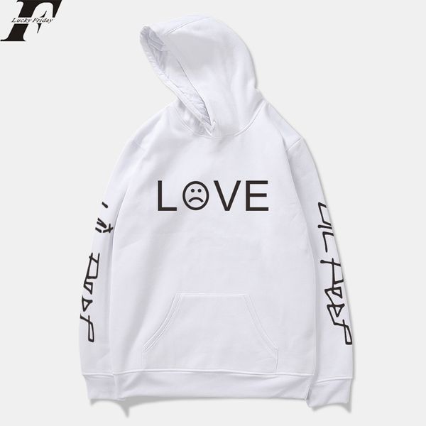 

lil peep sad love printed mens designer hoodies casual long sleeve hooded sweatshirts male hip hop, Black