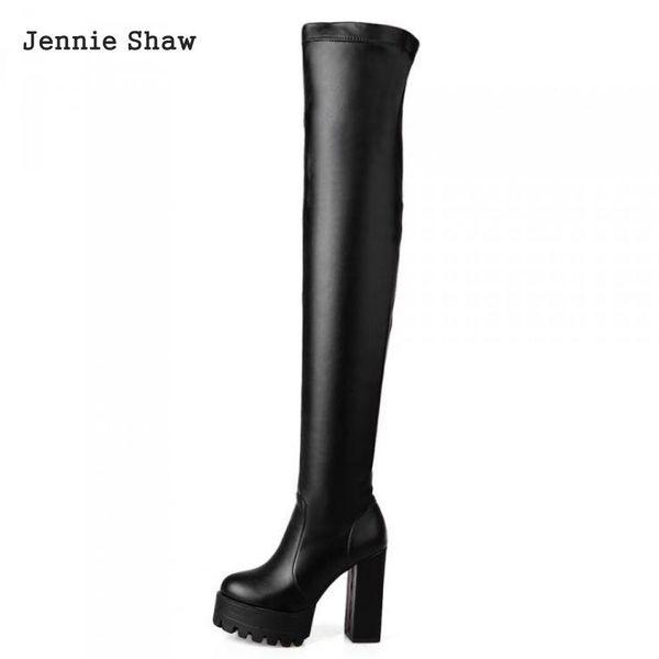 

female over the knee thick heel thin leg knee-high boots for women high heel sys-871, Black