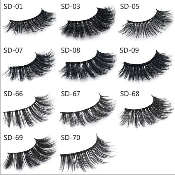 

11 styles 50pairs super natural 100% mink eyelashes handmade false eyelash 3d strip mink lashes thick eyelashes makeup
