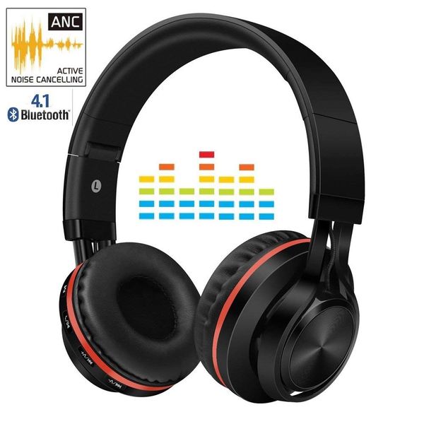 Active Noise Cancelling Bluetooth Headphones With Mic Wireless
