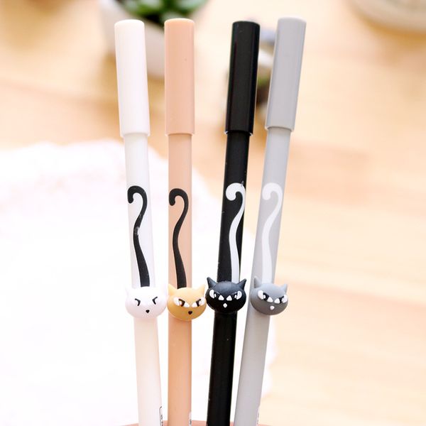 

cute kawaii kitten gel pens black ink pen students gift school stationery office supplies writing escolar papelaria neutral pen