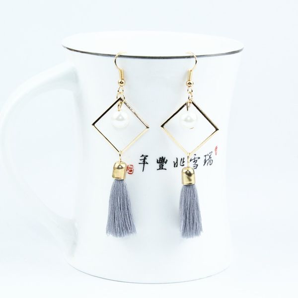 

new rhinestone long tassel dangle earrings for women thread fringe drop earrings e0122hun, Silver