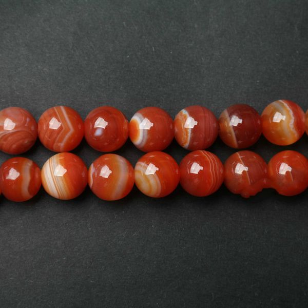 

8mm natural stone red orange stripe agat round loose beads 4 6 8 10 12mm pick size for jewelry making, Black